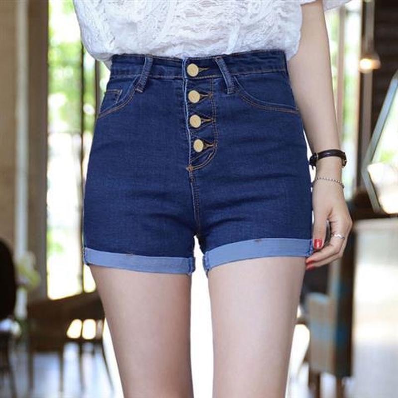 2022 Summer Women&s denim Shorts Women&s summer high Waisted Shorts Loose blue jeans Button jeans Shorts jeans mom jeans